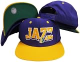 Utah Jazz Purple / Yellow Wave Two Tone Plastic Snapback Adjustable Plastic Snap Back Hat / Cap