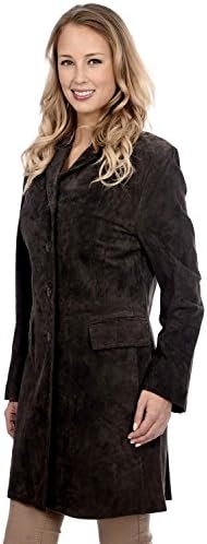 Nuage Sport Classic Trendy Collared Button Up Leather Suede Jacket Brown Large