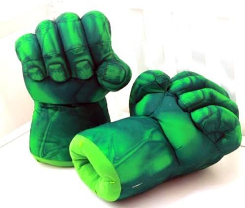 The Hulk Smash Hands Fists Big Soft Plush Gloves Pair Costume Green by The Hulk