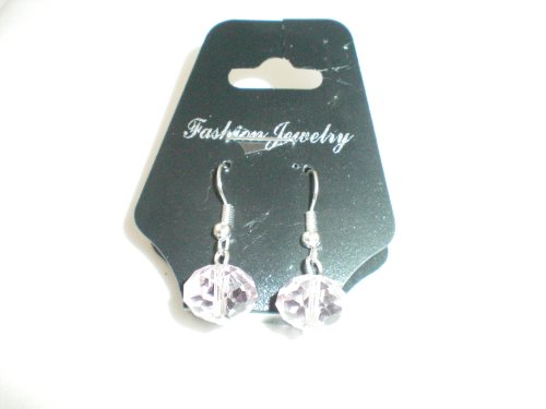Earings Pierced with Crystal Drop Mauve