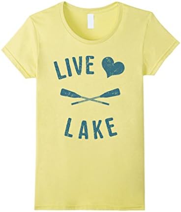 Women's Live Love Lake T-Shirt Medium Lemon