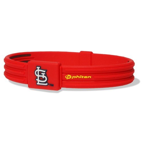 Phiten St. Louis Cardinals Red MLB Authentic Collection Silicone-Titanium S-Type Bracelet