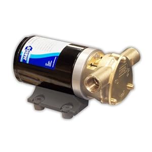 Jabsco 18670-0123 Marine Water Puppy Bilge Sump Flexible Impeller Commercial Duty Pump (470-GPH, 12-Volt, 15-Amp Non-CE, 1 2 NPT Ports) by