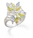 Blue Topaz Light Green and Yellow CZ Ring