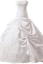 Strapless Bubble Dress Satin Applique Wedding Dress 