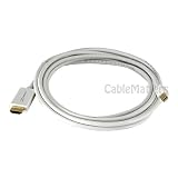 15 ft Mini DisplayPort Male to HDMI Male Cable with Audio Transmission in White