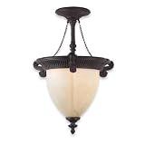 Royce Lighting RC2153/1CGN Verona Two-Light Chandelier Cognac with Stone Alabaster Globe