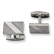 Brushed and Polished Titanium Cuff Links