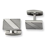 Brushed and Polished Titanium Cuff Links