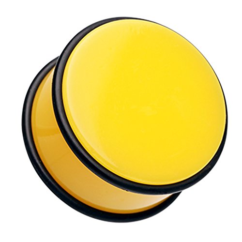 Neon Colored Acrylic No Flare Ear Gauge Plug - 7/8