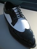 sX Wing Tuxedo Shoe - Black with White Lizard Inset