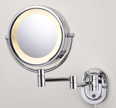 8" Chrome Finish Dual Sided Surround Light Wall Mount Makeup Mirror