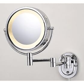 SeeAll 8" Chrome Finish Dual Sided Surround Light Wall Mount Makeup Mirror