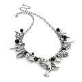 Bird Fashion Charm Necklace Burnt Silver