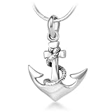 925 Sterling Silver Ship Anchor Navy Sailor Pendant with Necklace Chain 18'' Jewelry for Women, Teens - Nickel Free