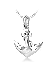 925 Sterling Silver Ship Anchor Navy Sailor Pendant with Necklace Chain 18 Jewelry for Women, Teens - Nickel Free