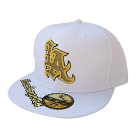 LA Los Angeles Blitz White Fitted Baseball Cap 7 3/8"
