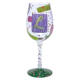 Lolita Wine Glass Letter L