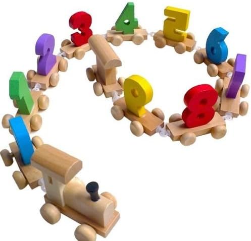 Lovely Kids Baby Toddlers Children Wooden Digital Small Train 0-9 Number Educational Toy New