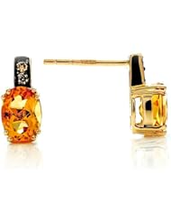 Effy Collection 14k Yellow Gold Diamond And Citrine Earrings