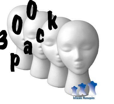 Female Head, Styrofoam White; 300-Pack