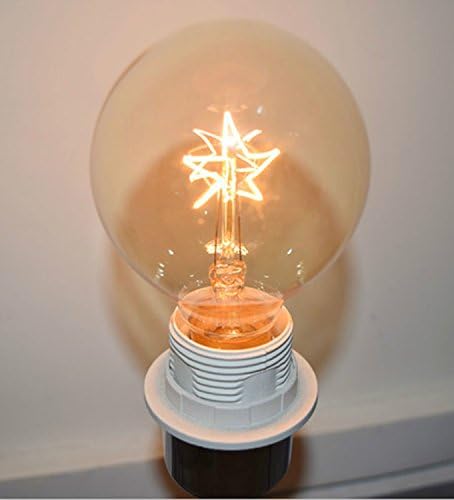Art Bulb (6 Pack) G80S Globe Retro Star Filament Edison Bulb with E26 Medium Base, 40W, 110-120VAC, Soft White, for Hanging Pendant Light Fixtures