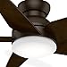 Casablanca 59023 Isotope 52-Inch 5-Blade Single Light Ceiling Fan, Brushed Cocoa with Espresso Blades and Cased White Glass Bowl Light