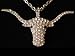 CLR Rhinestone Texas Longhorn Cattle Necklace Pendant