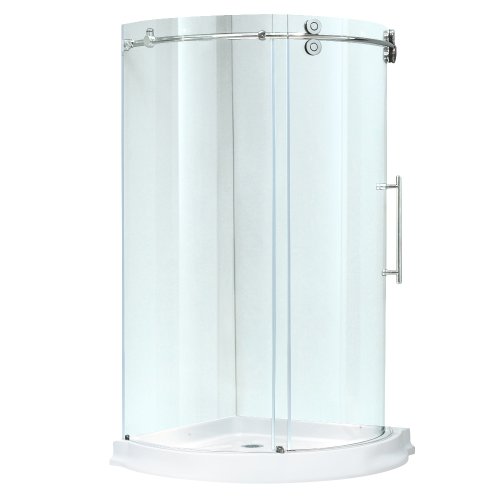 Vigo Industries VG6031CHCL40WR Frameless Round Clear Shower Enclosure, Chrome