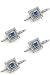Solid 14K White Gold Square Diamond and Sapphire Stud Set (4)