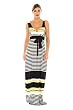The Cross Front Empire Stripe Maxi Dress with Contrast Sash
