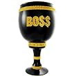 LARGE BLACK GLASS PIMP P I M P CUP GOLD LETTER "BO$$"
