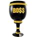 LARGE BLACK GLASS PIMP P I M P CUP GOLD LETTER 