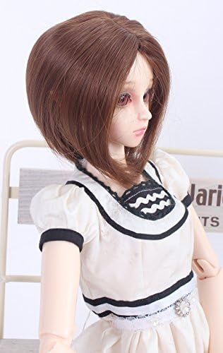 9-10 inch (22-24cm) 1/3 BJD/SD Doll Wig Centre Parting Mid Length Straight Hair (Brown)