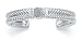 Sterling Silver Diamond Center Station Cuff - 7 Inch