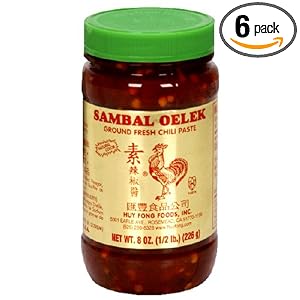 Huy Fong, Sambal Oelek Chili Paste, 8-Ounce Bottles (Pack of 6) by Huy Fong