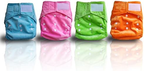 Cloth Baby Diapers. One Size Fits all Baby Diaper Cover Plus triple Layer Microfiber Inserts. Best Velcro closure type.