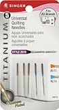 Singer Titanium Universal Quilting Machine Needles, Assorted Sizes, 5-Pack