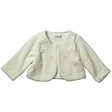 《H28年秋冬物》(日本製) Pample Mousse(パンプルムース) プードル起毛小花モチーフ付きボレロ 80cm/OW NO.DP-63254