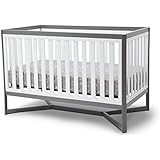 Delta Children Tribeca 4-in-1 Convertible Crib, White/Grey