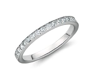 Clearance 0.45Ct D - E/VVS Beautiful Pave Set Full Eternity Ring,950 Platinum Size Q