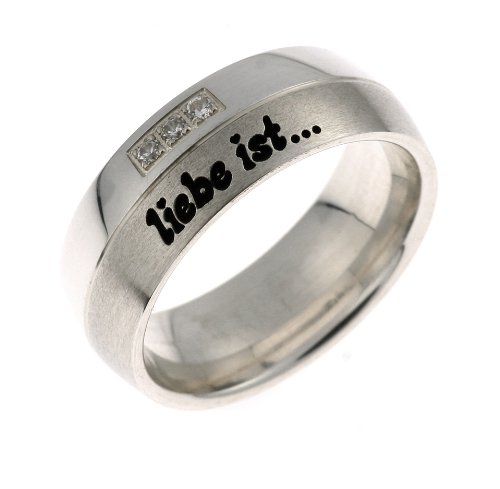 Liebe ist... Freundschaftsring 925 Silber mit 3x Diamant + Gutschein f&uuml;r eine individuelle Preisvergleich