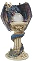 Dragon Pedestal Blue Crystal Ball Fantasy Decoration Figurine Statue