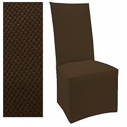 Stretch Pique Dutch Chocolate Set of four Dining Chair Covers 711