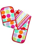 Kitchen & Housewares : Typhoon Bright Dot Double Cotton Oven Glove Magnetic Tab