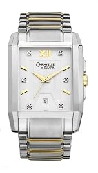 Caravelle by Bulova 45D100 Men's Two Tone Stainless Steel Silver Dial Watch