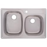 Buy FrankeUSA OSK951BX Offset Double Bowl Stainless Steel 33x22in. Topmount Sink by Franke