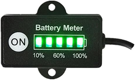 Aaamy Mini 12V 24V LED Battery Indicator Gauge Meter for Motorcycle Golf Carts Car Marine ATV Test Voltage of Battery MY2011