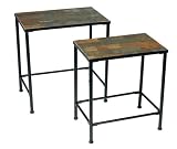 Outdoor Living : Square Nest Slate Top Set of 2 Nesting Tables