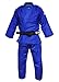 FUJI Double Weave Judo GI Thick Collar Cotton-Blend Judo Uniform, Blue, 3.5